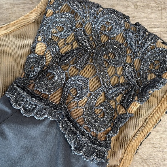 Alex Evenings Grey Cocktail Knee Length Cap Sleeve Dress Women's 8 NWT - Picture 3 of 9